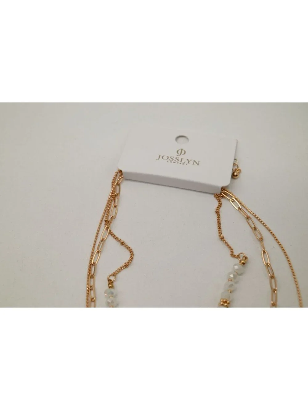 NWT Josslyn Multi Beaded Layer Sun Heart Cross Charm Necklace Gold Tone Stack